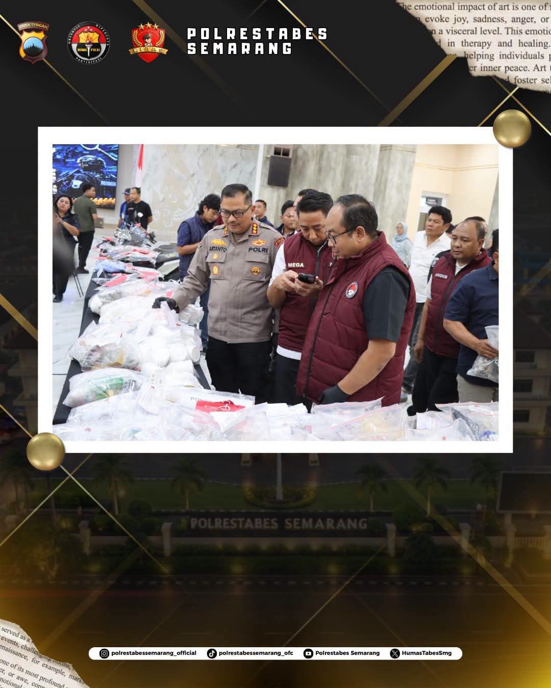 Polrestabes Semarang Sita Lebih dari 10,3 Kilogram Sabu Selama Semester I 2026, Ungkap Jaringan Pengedar Hingga DPO