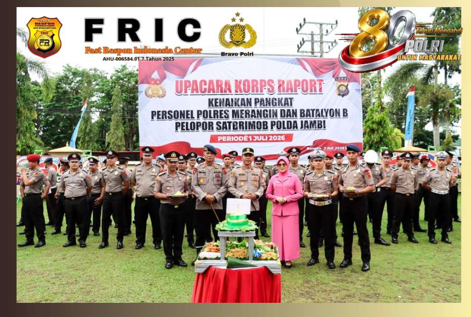 Kapolres Merangin Pimpin Korps Raport Kenaikan Pangkat 70 Personil, Tekankan Kekompakan dan Tanggung Jawab dalam Berdinas